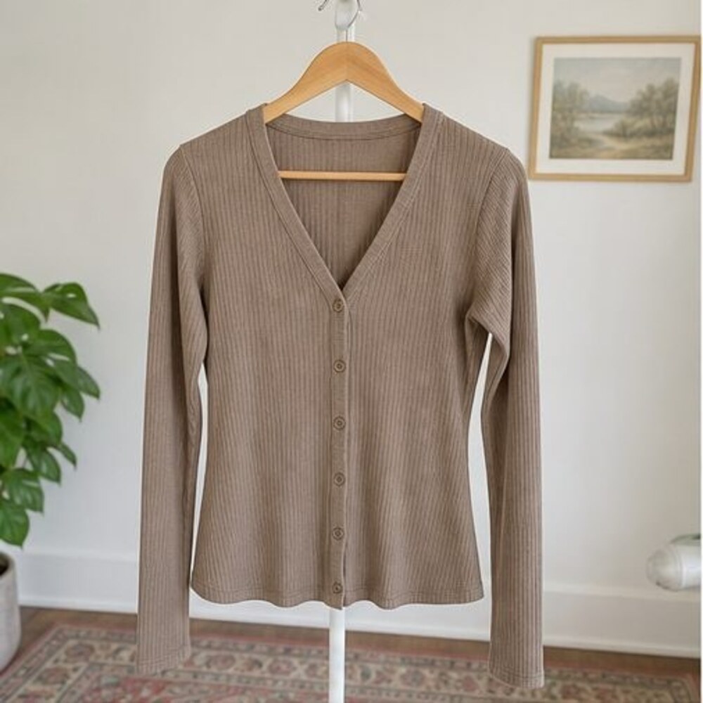 Taupe Peplum Top